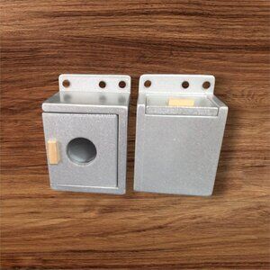 Silver Modern Miniature Washer & Dryer Laundry Set 5" Tall Diorama Props